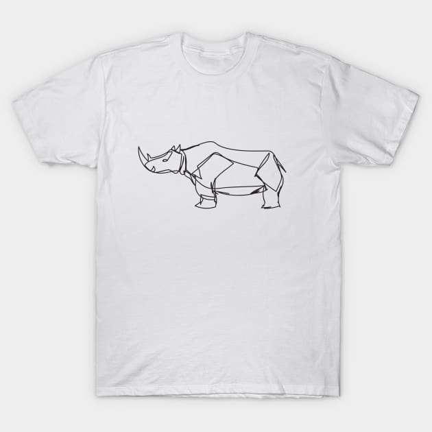 Rhino continuous white line T-Shirt by Rohan Dahotre